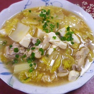 鶏モモ白菜豆腐あん